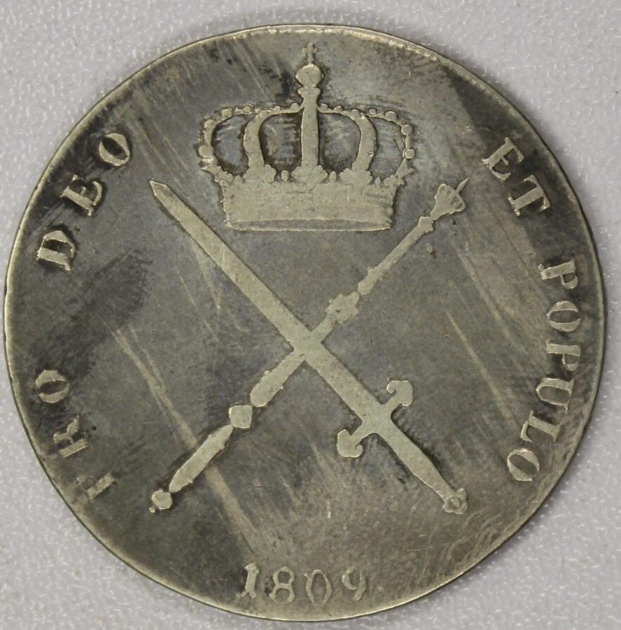 1809 German State Bavaria One Thaler Circulated - Image 2