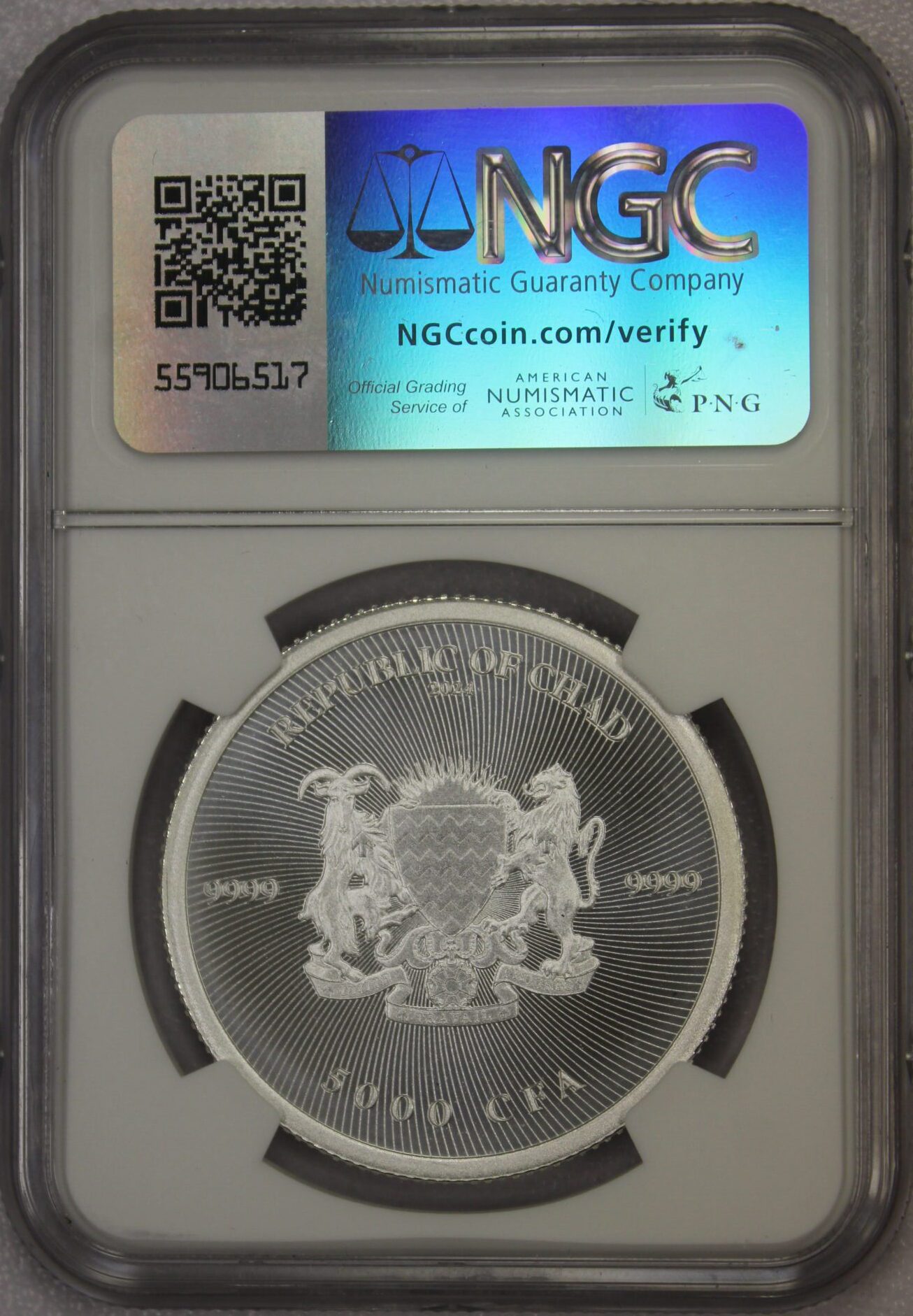 AUCTION- 2024 Chad 5000 Francs CFA Cannabis NGC MS70 One Ounce .9999 Fine Silver - Image 2
