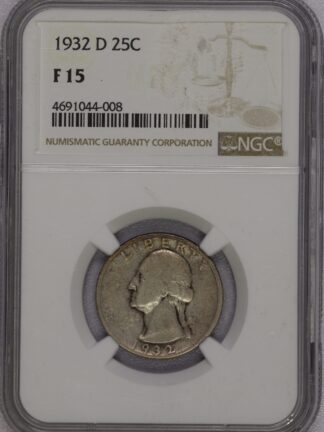 1932 D Washington Quarter F15 NGC