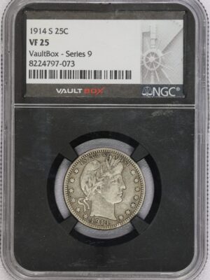 1914 S Barber Quarter VF25 NGC Vault Box Series 9