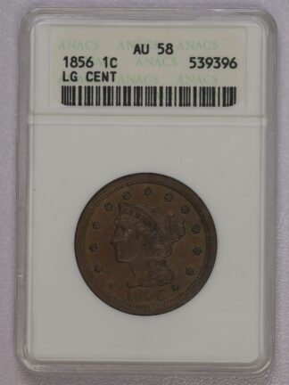 1856 Braided Hair Large Cent AU58 ANACS