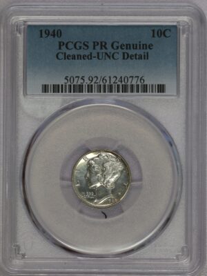 1940 Mercury Dime Proof Cleaned PCGS