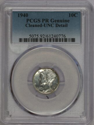 1940 Mercury Dime Proof Cleaned PCGS