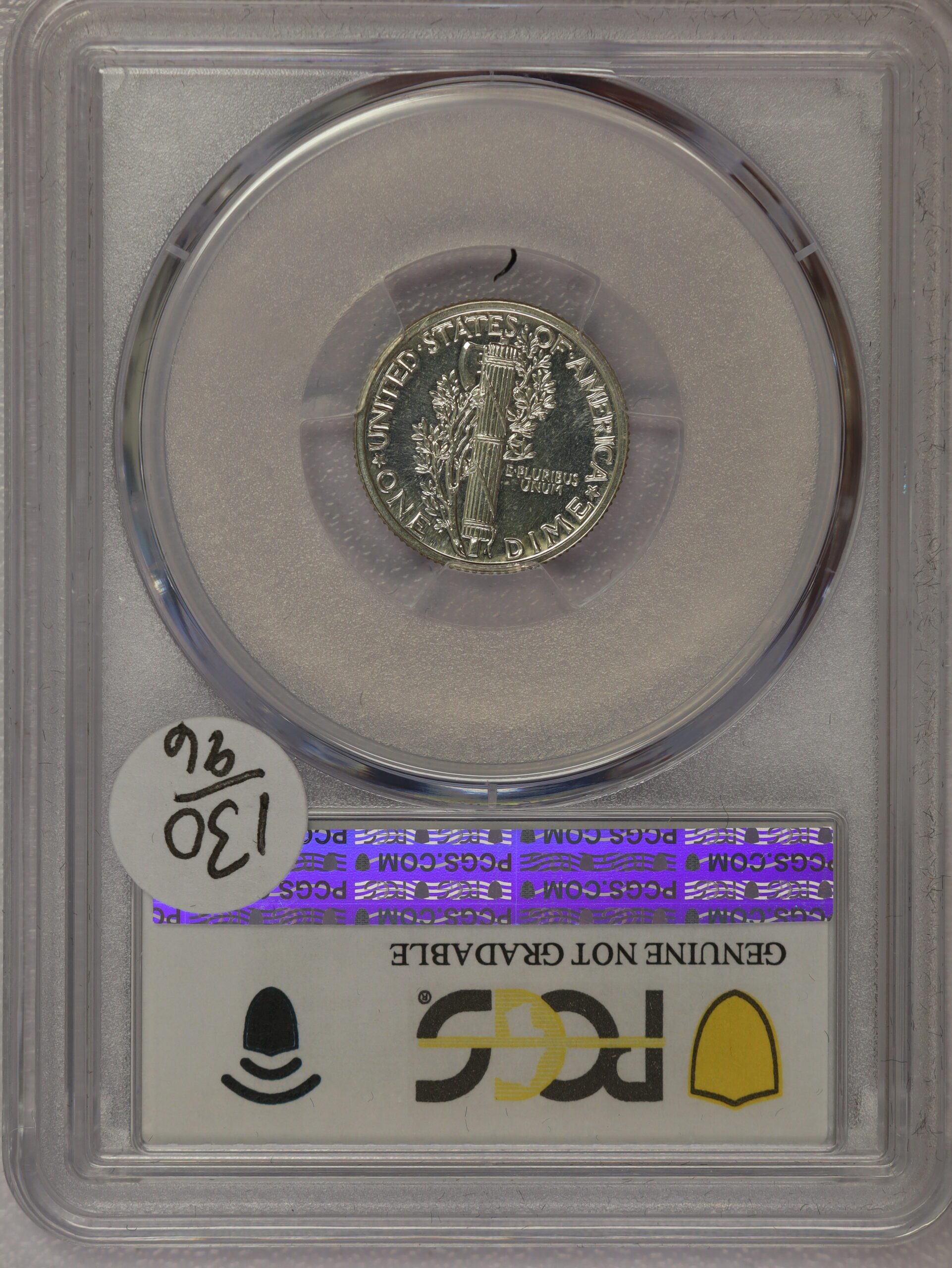 1940 Mercury Dime Proof Cleaned PCGS - Image 2