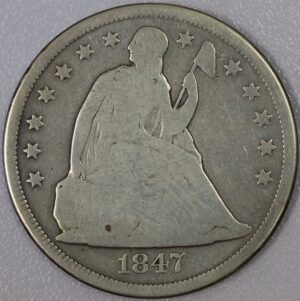 1847 Seated Liberty Half Dollar Good Light Cleaning