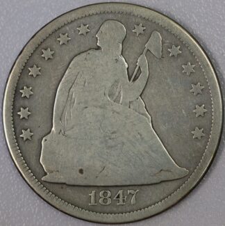 1847 Seated Liberty Half Dollar Good Light Cleaning