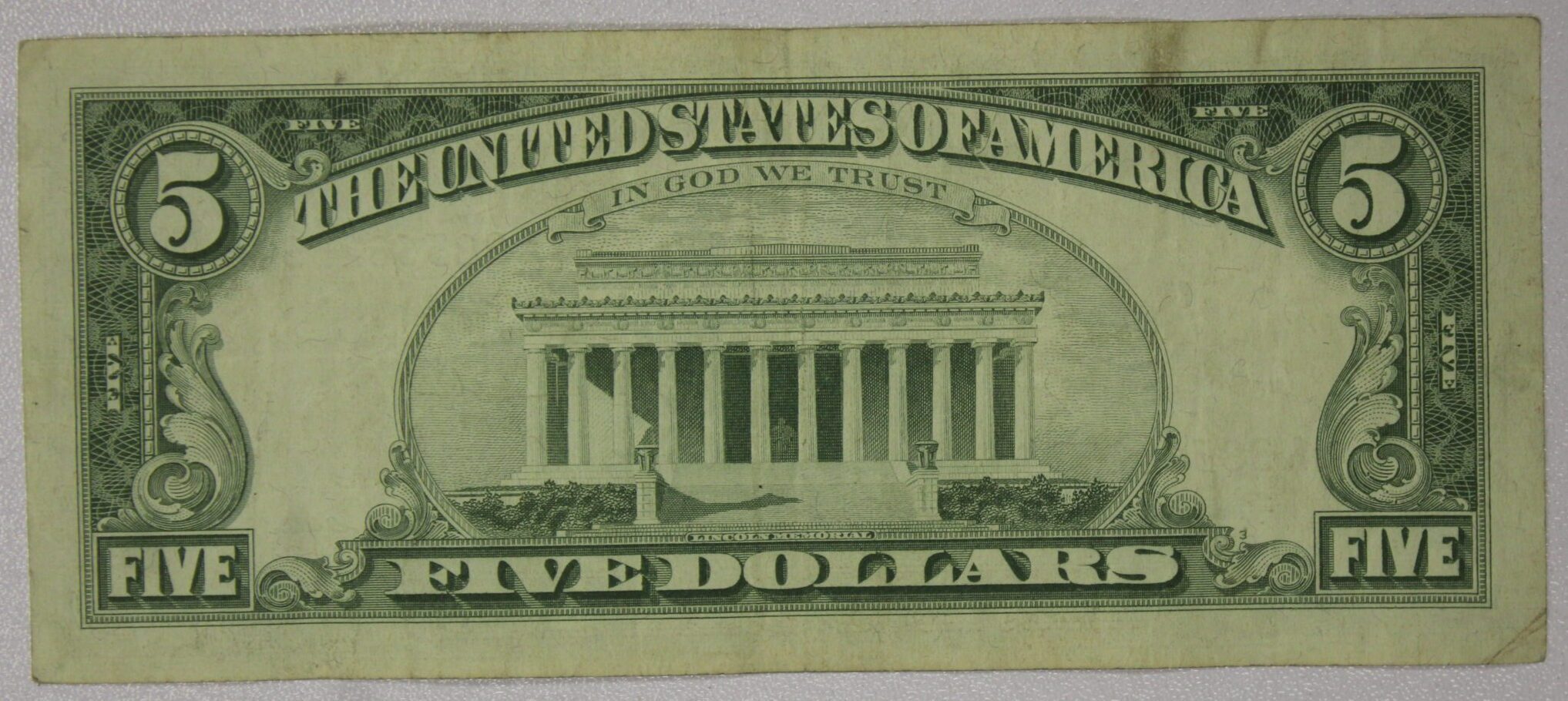 1963 Five Dollars United States Note Red Seal Circulated - Image 2