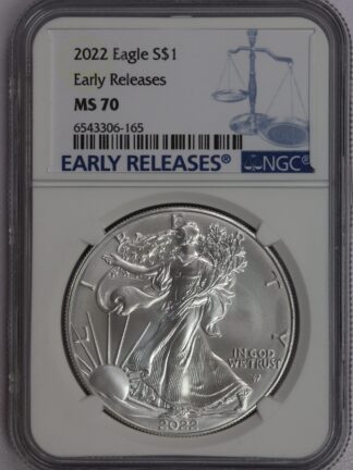 2022 Silver Eagle Early Release Scales Label MS70 NGC