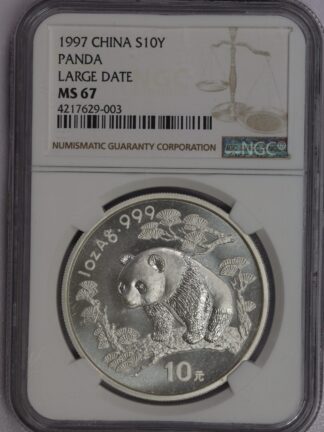 1997 China Panda Large Date S10Y MS67 NGC