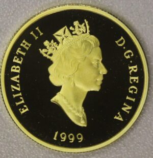 1999 Canada 100 Dollars Proof Gold Coin (50th Anniversary of Newfoundland's Confederation) with Certificate of Authenticity (Half an ounce of Gold)