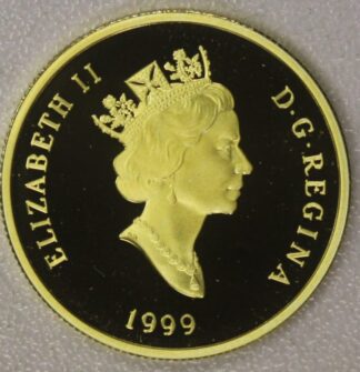 1999 Canada 100 Dollars Proof Gold Coin (50th Anniversary of Newfoundland's Confederation) with Certificate of Authenticity (Half an ounce of Gold)