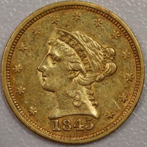 1845 Liberty Head $2.50 Gold EF Cleaned