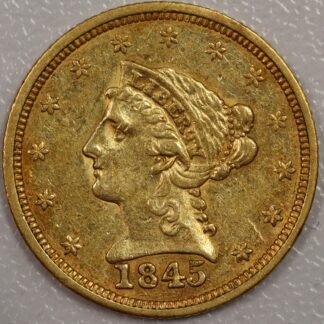 1845 Liberty Head $2.50 Gold EF Cleaned
