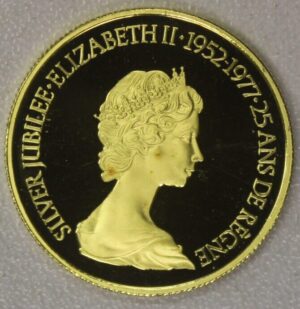 1977 Canada 100 Dollars Proof Gold Coin (Queen Elizabeth Silver Jubilee) with Certificate of Authenticity (Half an ounce of Gold)