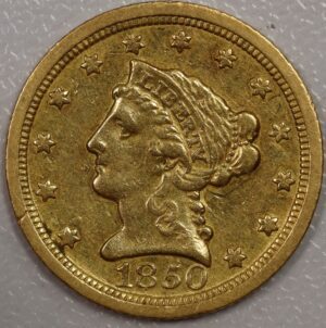 1850 O Liberty Head $2.50 Gold EF Cleaned