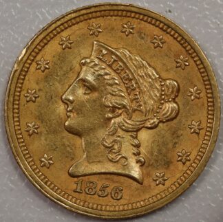 1856 Liberty Head $2.50 Gold AU Die Clash Nice Coin