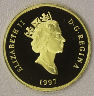 1997 Canada 100 Dollars Proof Gold Coin (150th Anniversary of Alexander Graham Bell Birth) with Certificate of Authenticity (Half an ounce of Gold)