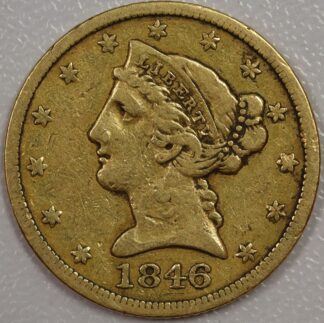 1846 Liberty Head $5 Gold Fine