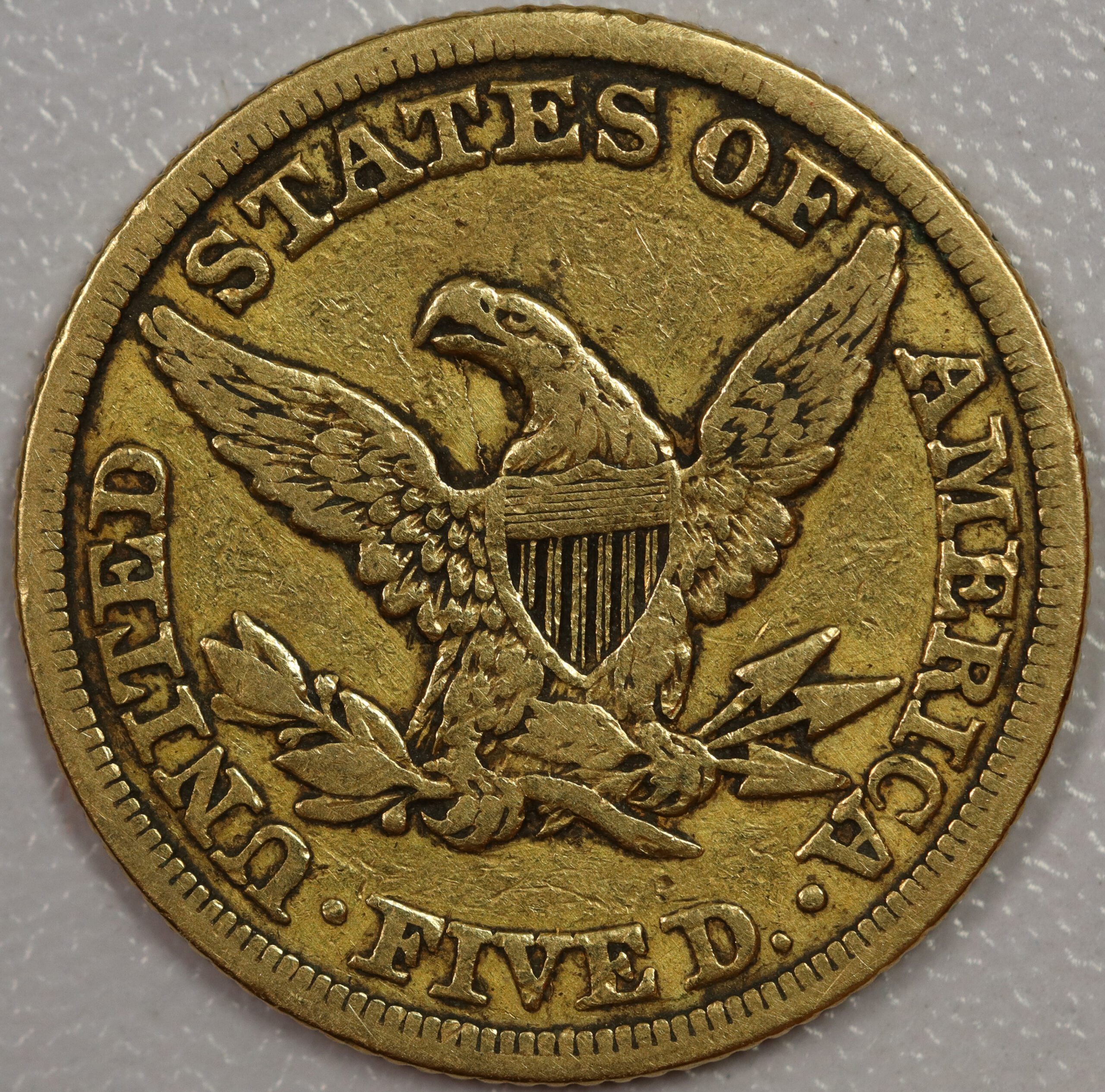 1846 Liberty Head $5 Gold Fine - Image 2