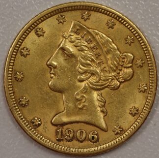 1906 Liberty Head $5 Gold UNC Cleaned