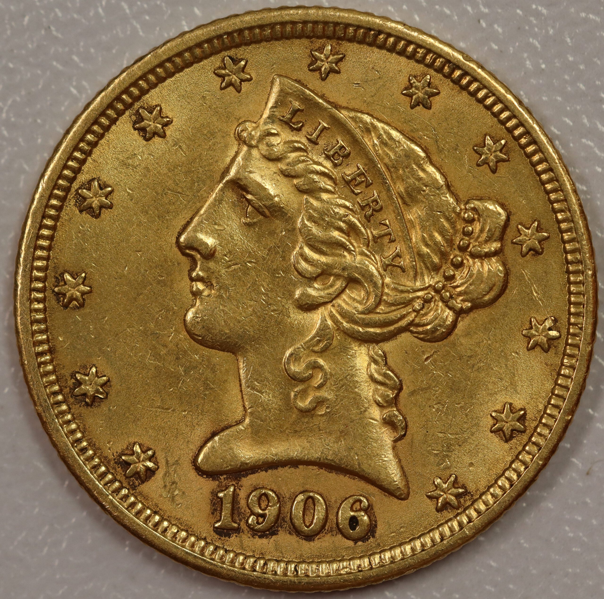 1906 Liberty Head $5 Gold UNC Cleaned