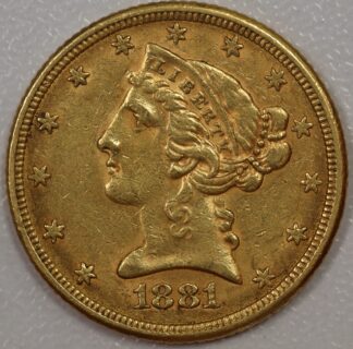 1881 Liberty Head $5 Gold EF