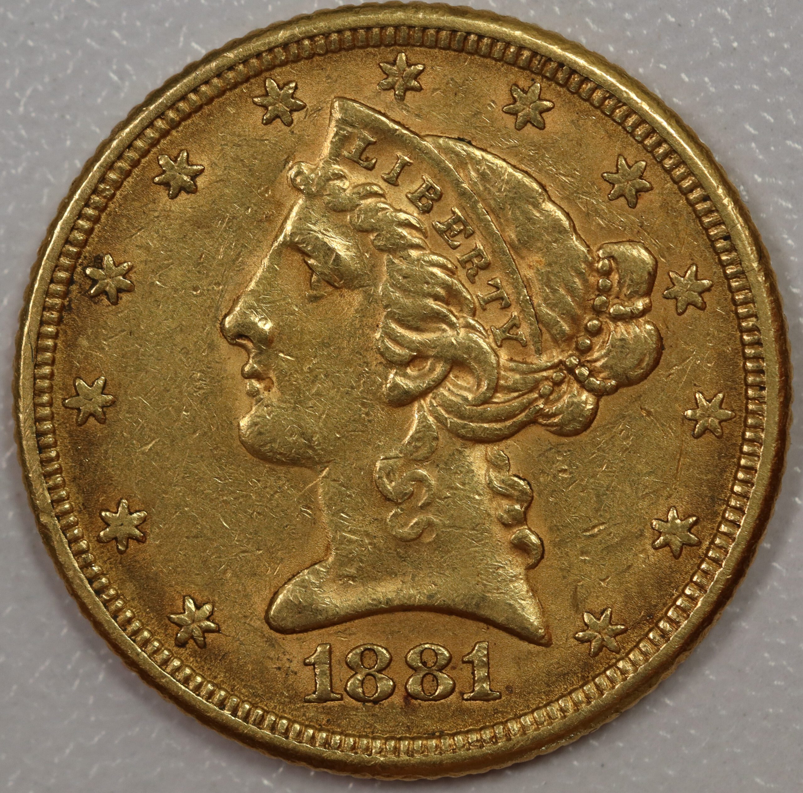 1881 Liberty Head $5 Gold EF