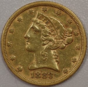 1883 Liberty Head $5 Gold EF