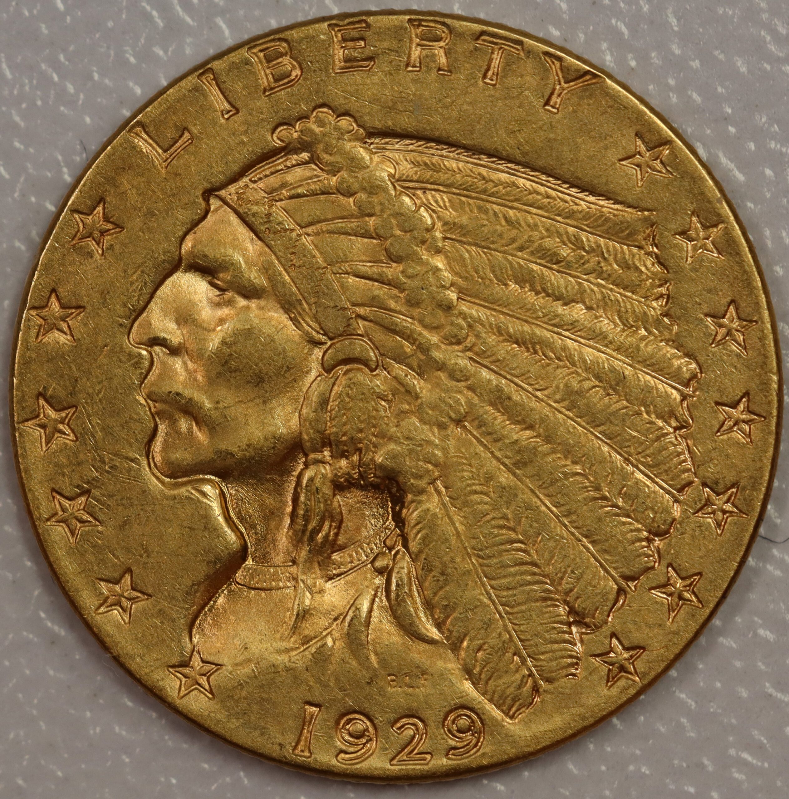 1929 AU Head $2.50 Gold AU