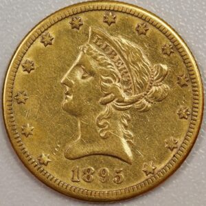 1895 O Liberty Head $10 Gold VF Cleaned