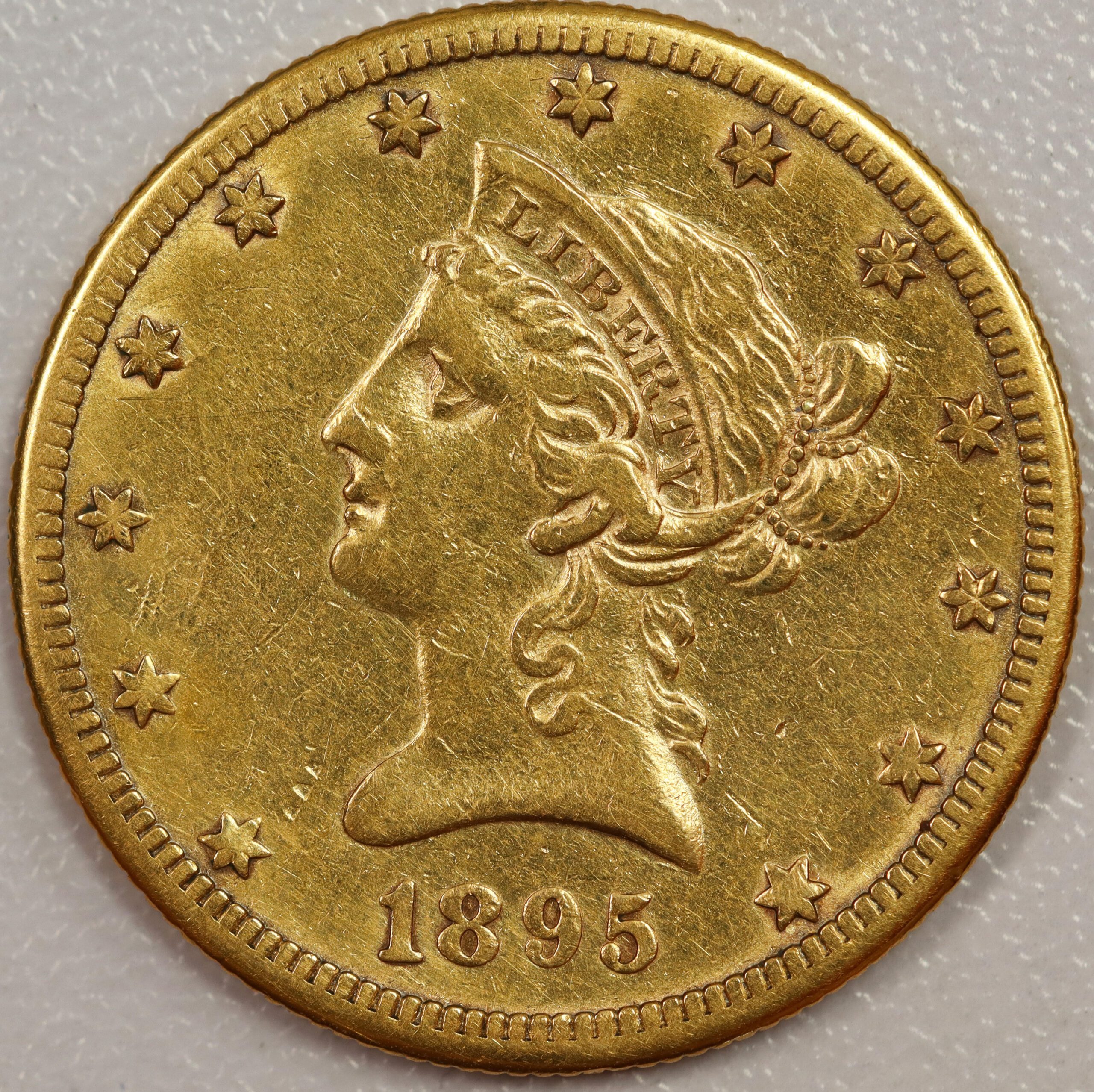 1895 O Liberty Head $10 Gold VF Cleaned