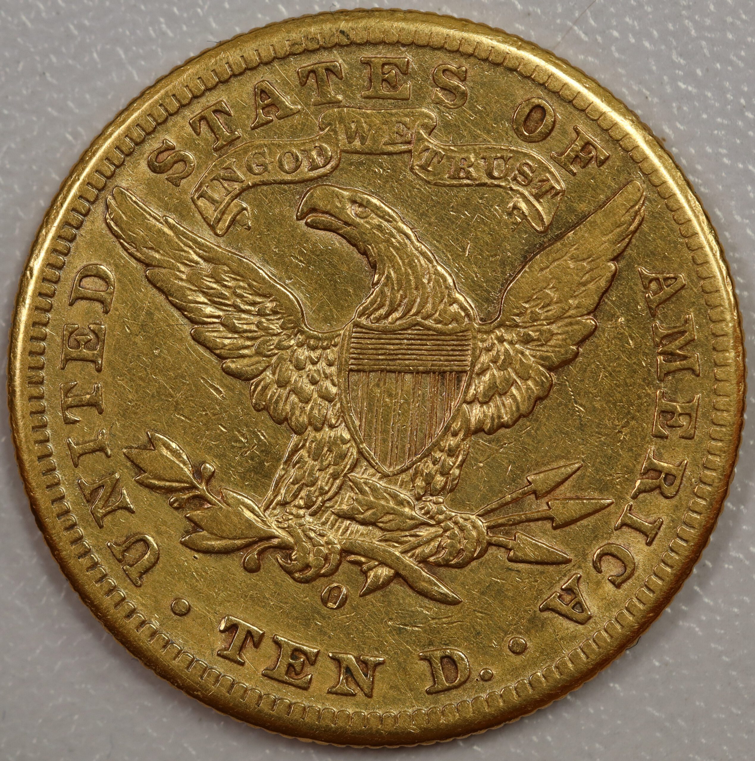 1895 O Liberty Head $10 Gold VF Cleaned - Image 3