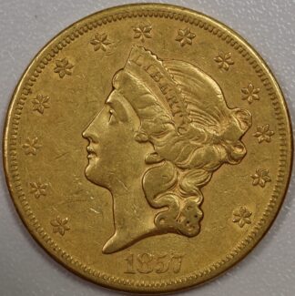 1857 S Liberty Head $20 Gold EF