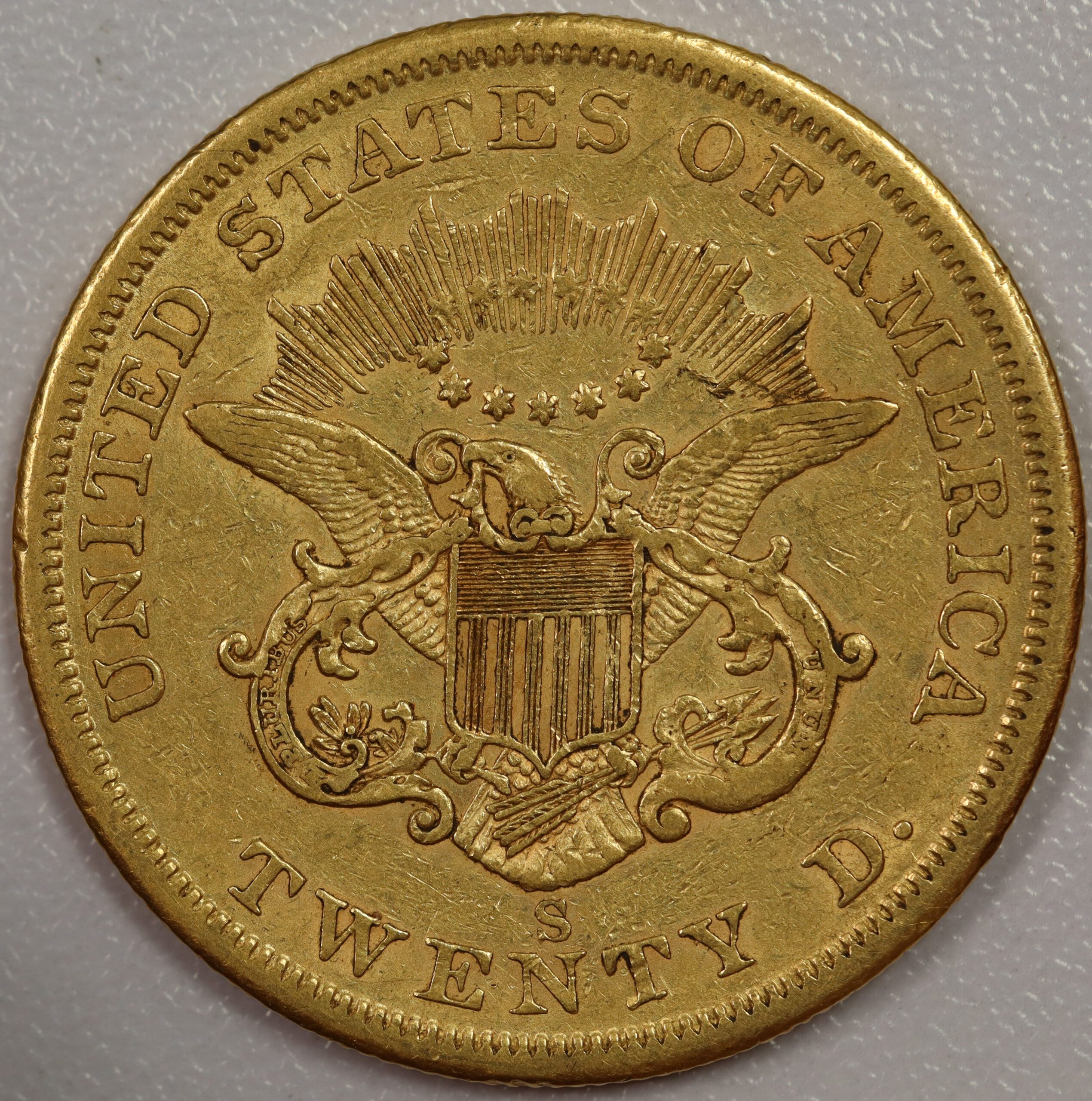1857 S Liberty Head $20 Gold EF - Image 3