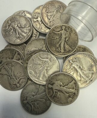 1930'S to 1940's Walking Liberty Half Dollars 90% Silver Roll Of 20 Coins