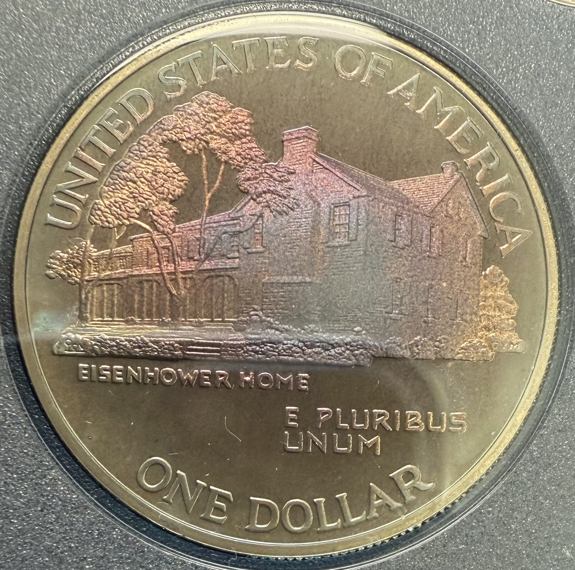 1990 P Prestige Proof Set w/ Eisenhower Commemorative Silver Dollar OGP Dollar Has Toning - Image 5