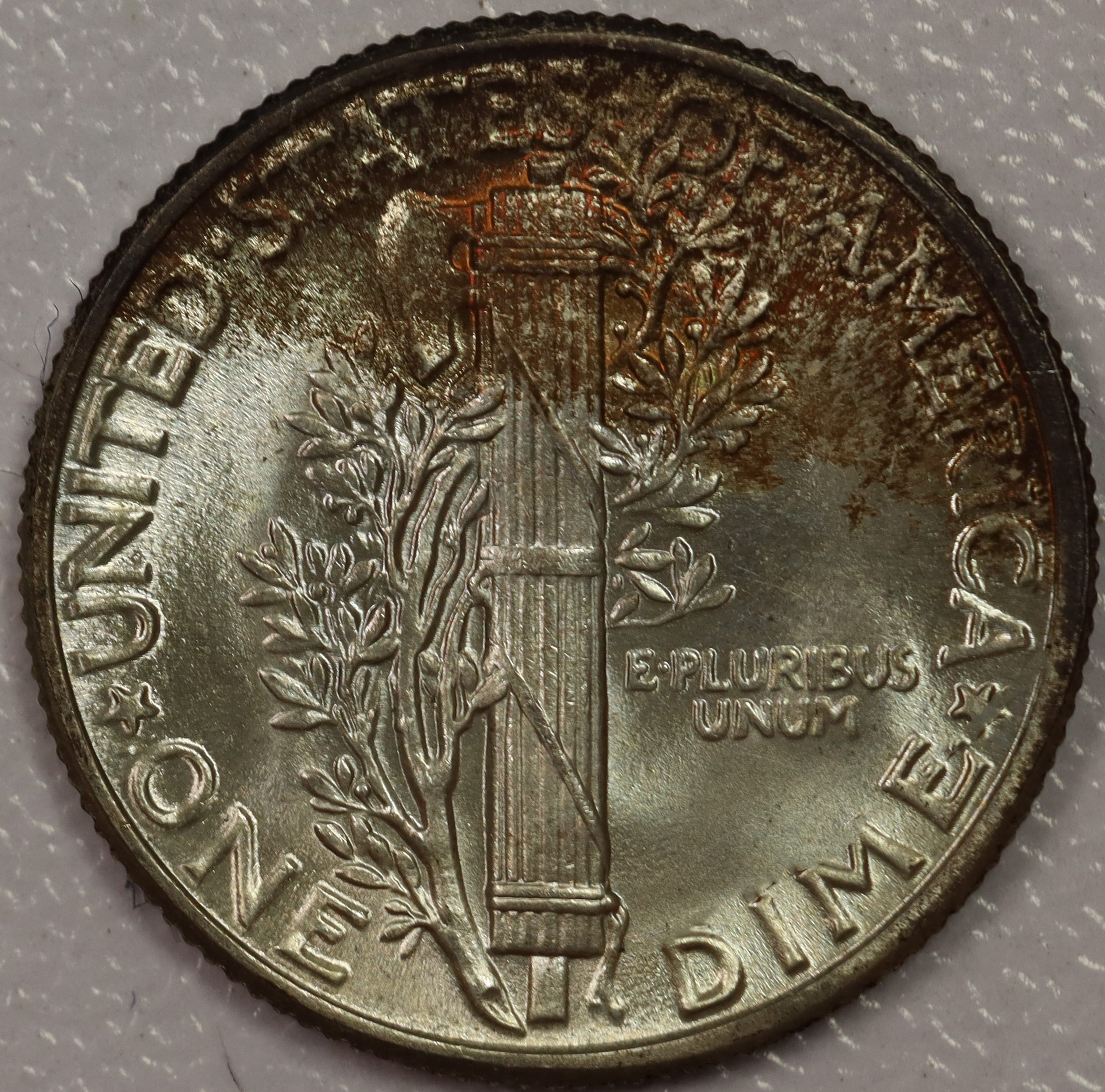 AUCTION - 1945 Mercury Dime UNC Toned - Image 3