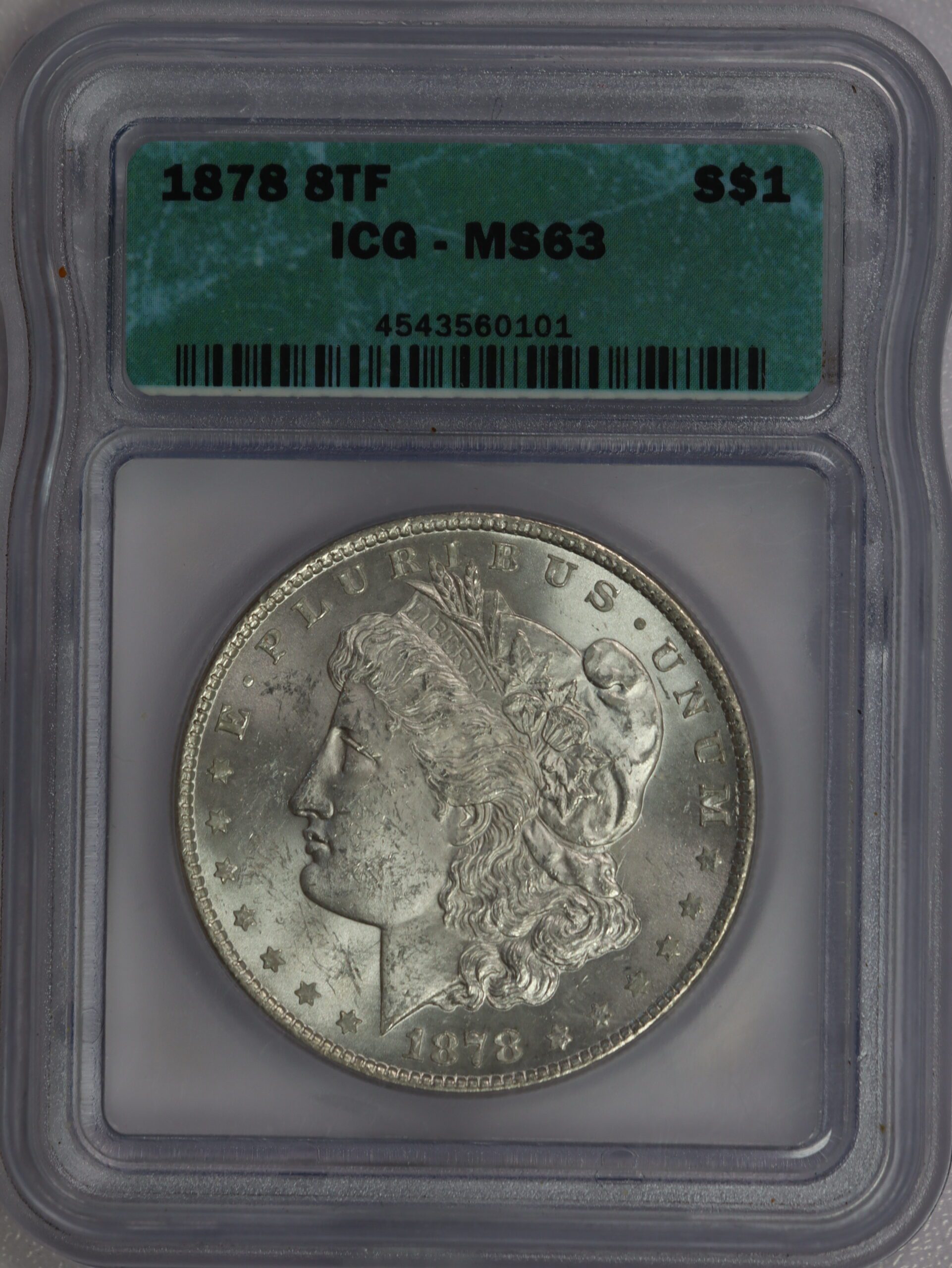 1878 8 TF Morgan Dollar MS63 ICG - Image 3