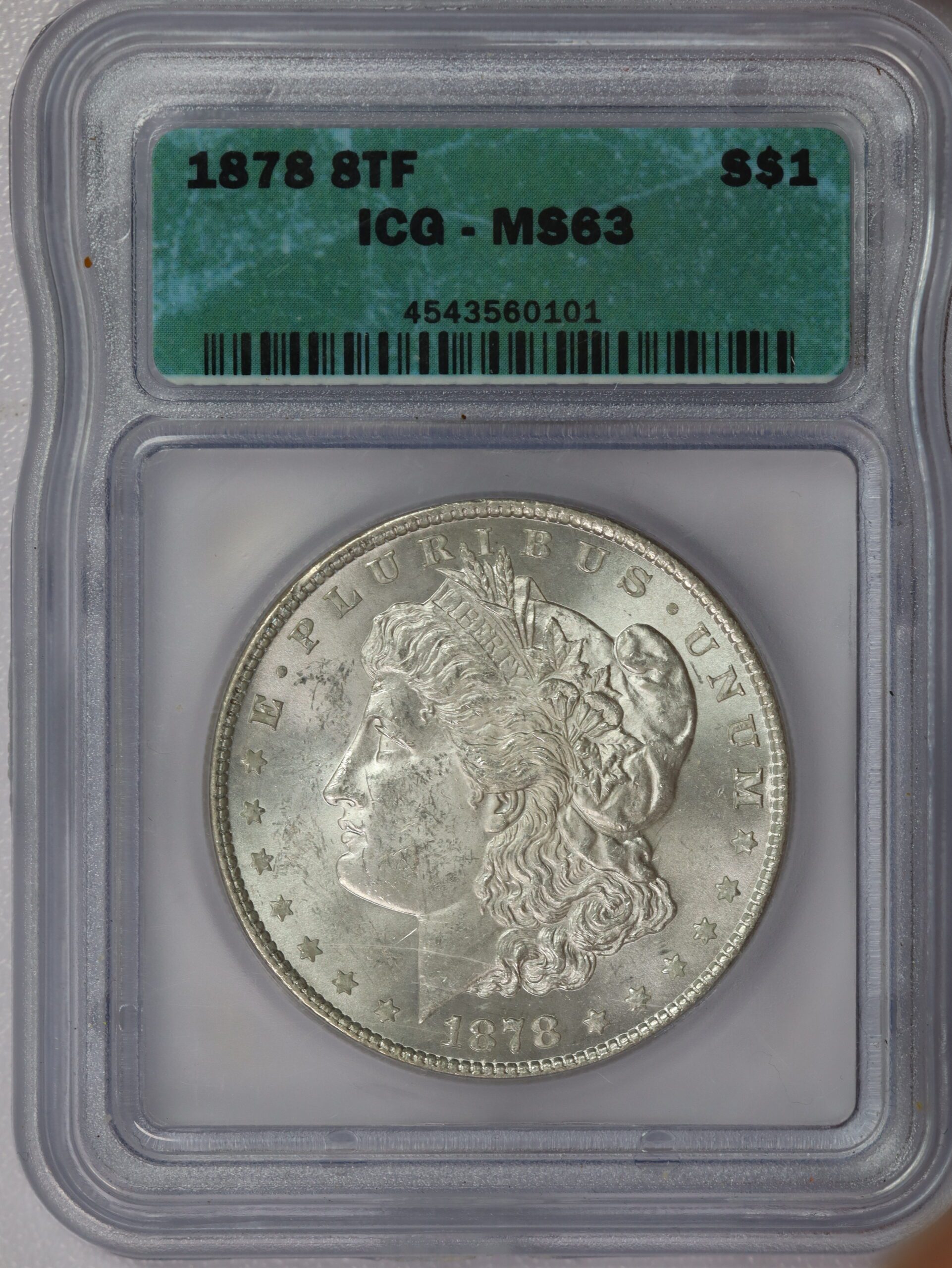 1878 8 TF Morgan Dollar MS63 ICG