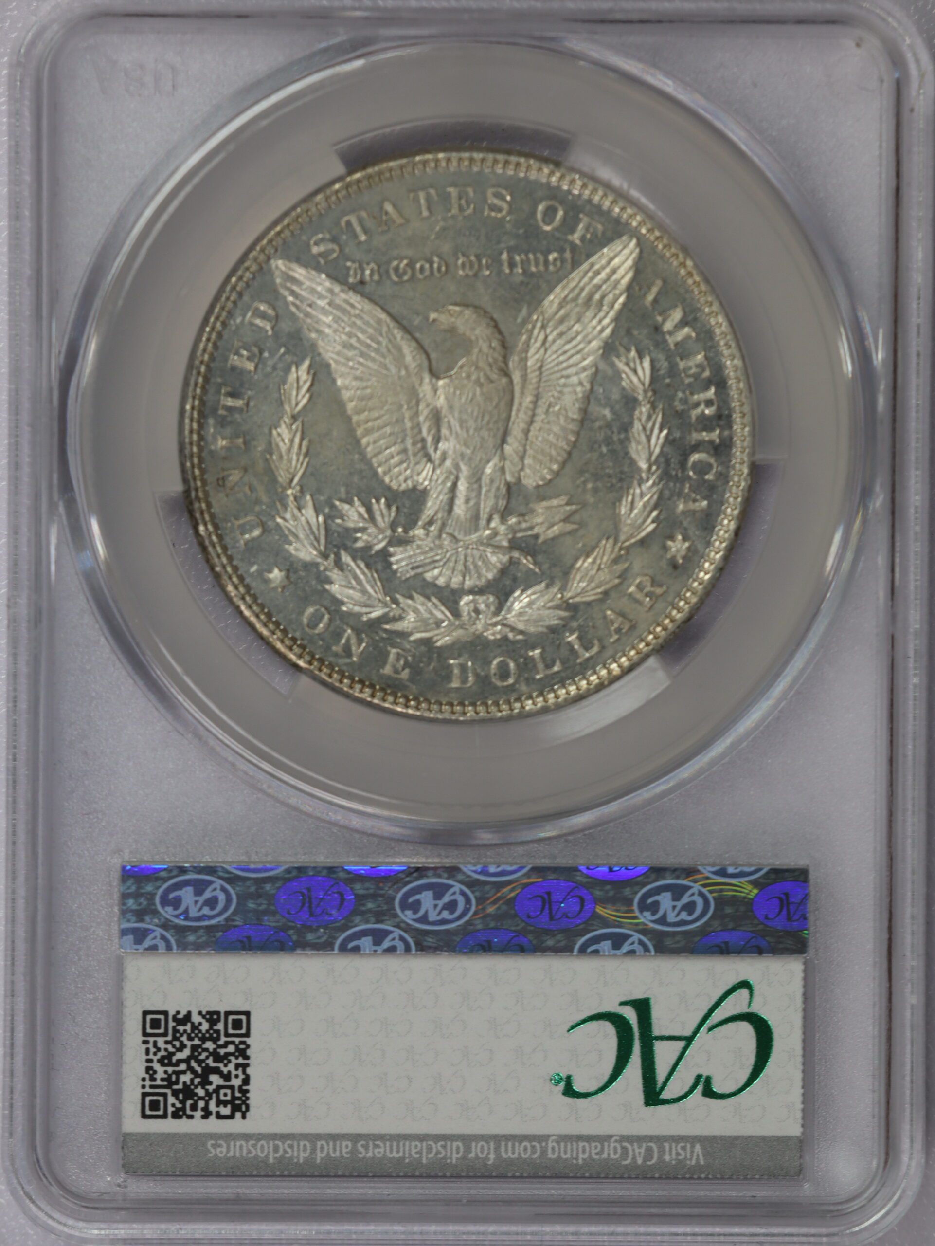 1896 Morgan Dollar ms64+ PL CACG - Image 2
