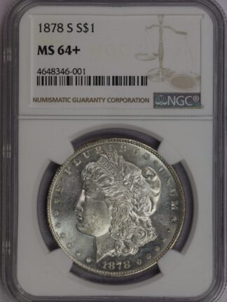 1878-S Morgan Dollar MS64+ NGC