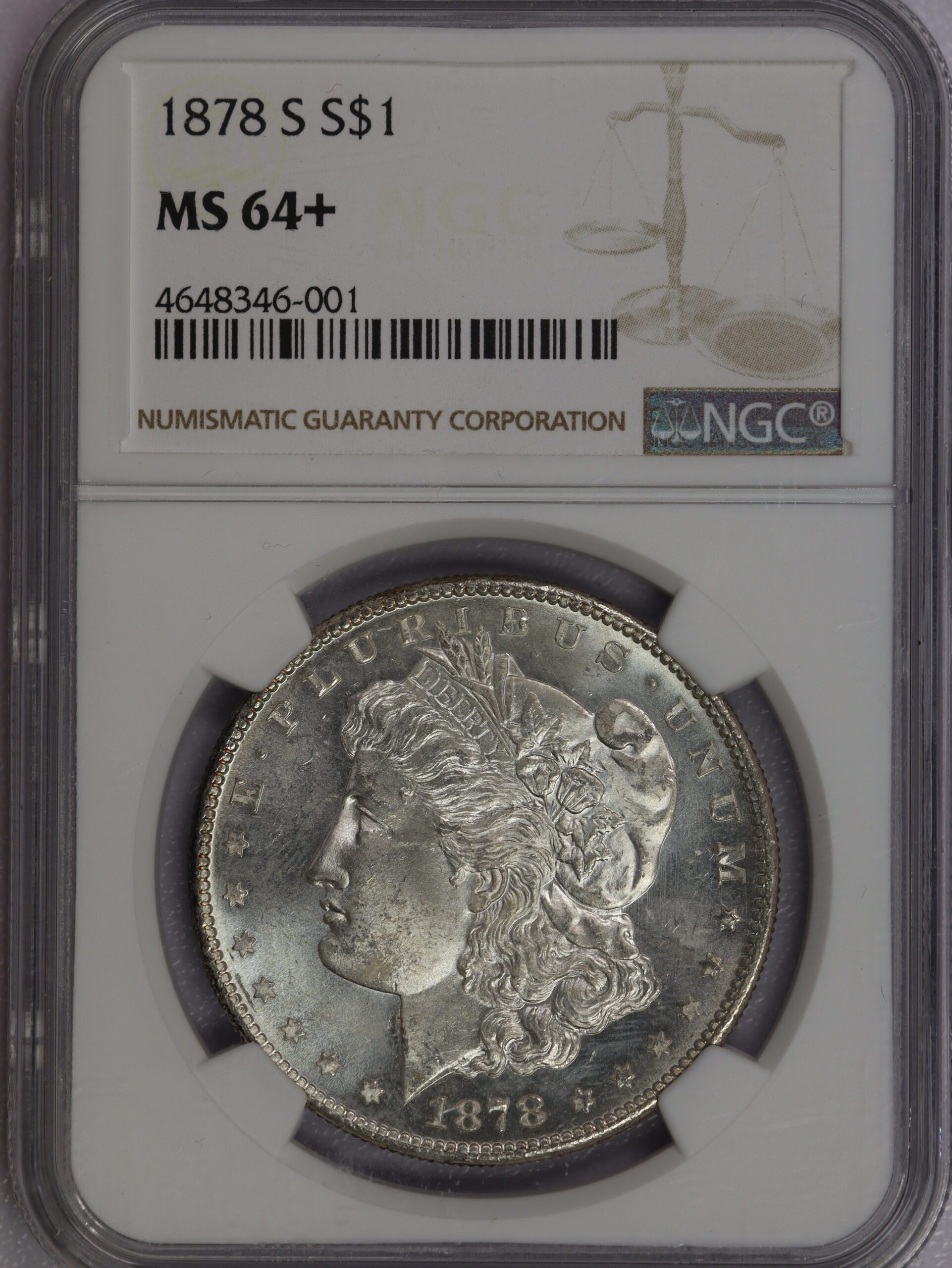 1878-S Morgan Dollar MS64+ NGC