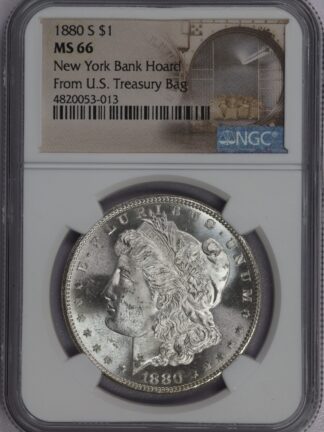 1880 S Morgan Dollar MS66 NGC new York Hoard From US Treasury Bag