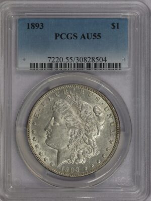 1893 Morgan Silver Dollar AU55 PCGS