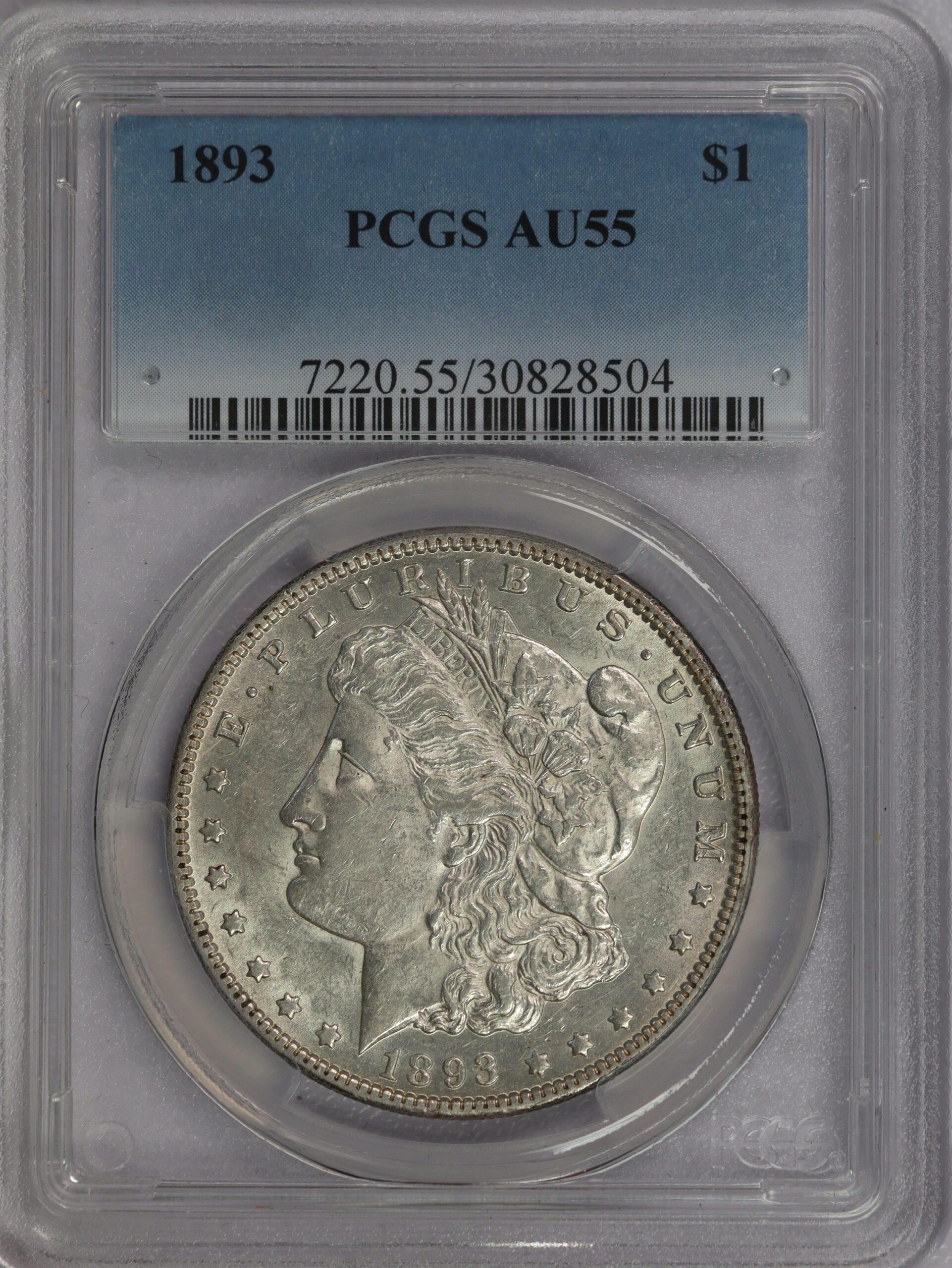 1893 Morgan Silver Dollar AU55 PCGS