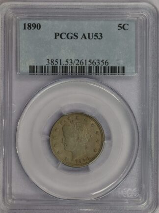 1890 Liberty V Nickel PCGS AU53