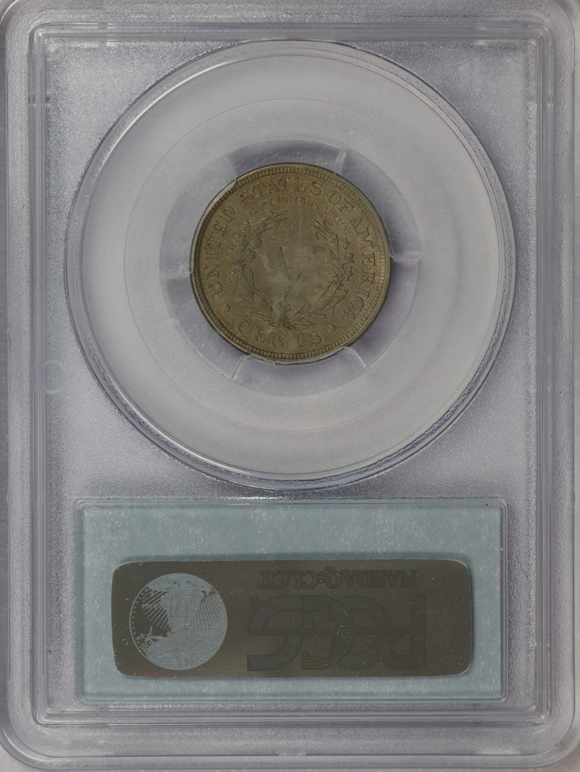 1890 Liberty V Nickel PCGS AU53 - Image 2