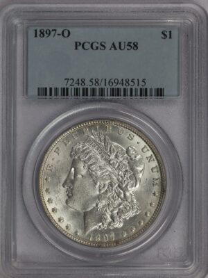 1897 O Morgan Dollar PCGS AU58