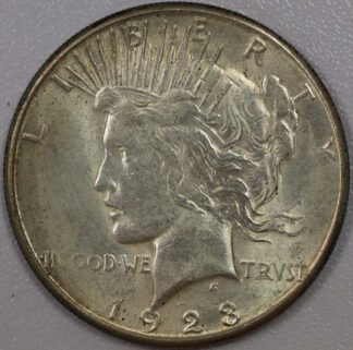 Auction- 1923 S Peace Dollar AU Cleaned