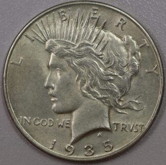 Auction- 1935 Peace Dollar AU Cleaned